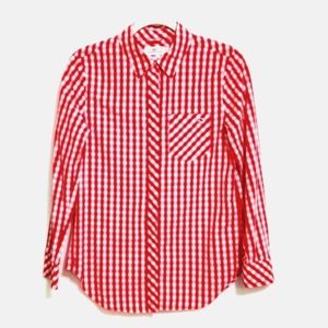 Vineyard Vines Relaxed Seabreeze Red Gingham Longsleeve Button Up Shirt Size 0